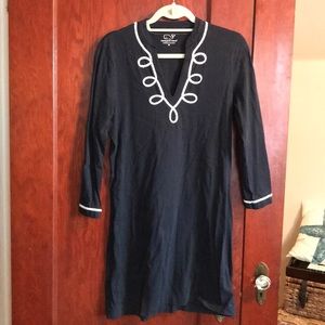 Vineyard Vines Navy Embroidered Tunic Dress